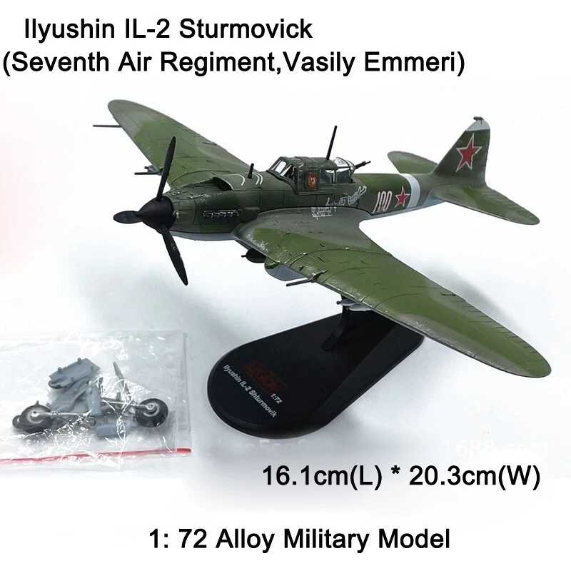 Modellino Militare Diecast 1:72 Ilyushin IL-2 Shturmovik WWII Aereo d'Attacco - Immagine 2 di 4