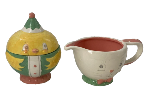 Johanna Parker Chick & Bunny Azúcar y Crema Juego de 3 piezas Tapa Cerámica Fiesta Pascua - Imagen 1 de 10