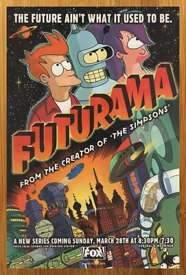 1999 Futurama TV Series Promo Vintage Print Ad/Poster Retro