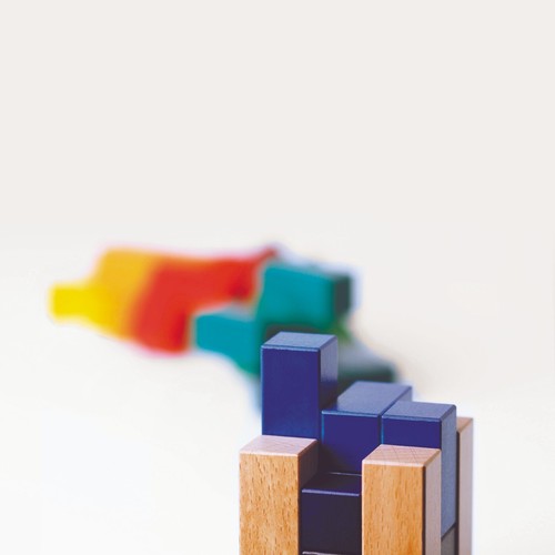 Naef Campanile puzzle game giocattolo costruzione legno montessori multicolore svizzero NUOVO - Foto 2 di 5