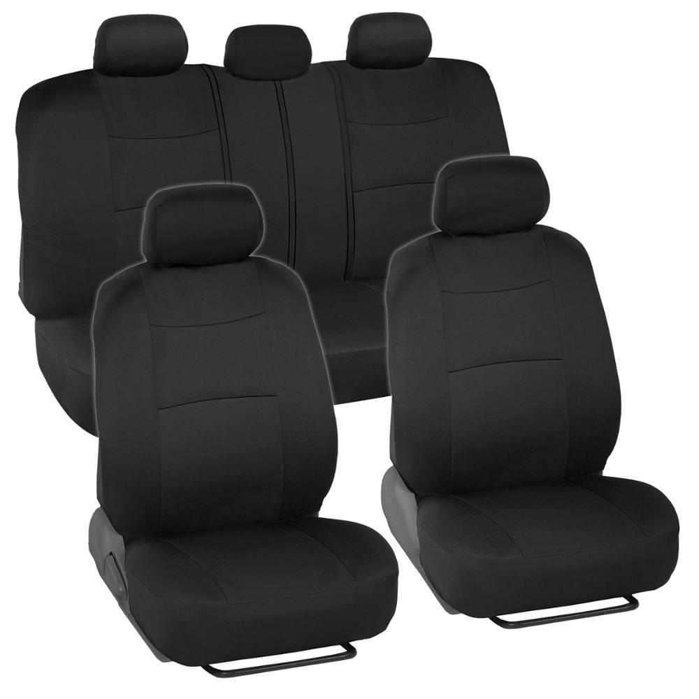 Universal Split Bench Car Seat Covers for Front & Rear Comfy Black Fabric eBay