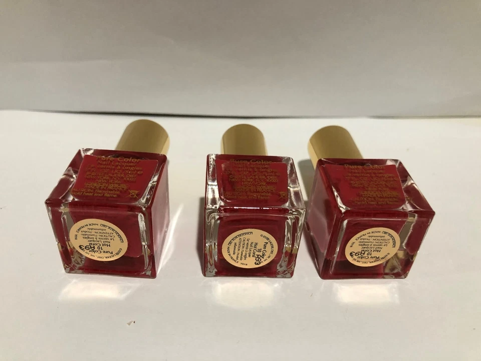 3 件 ESTEE LAUDER 纯色 NAIL LACQUER 10 热珊瑚 0.17 盎司每件 100% 正品 — 第 3/3 张图片