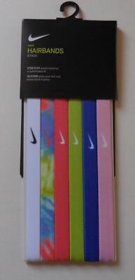 Nike Printed Hair/Headbands Assorted 6PK Unisex White/Purple Nike Printed Hair/Headbands Assorted 6PK Unisex White/Purple