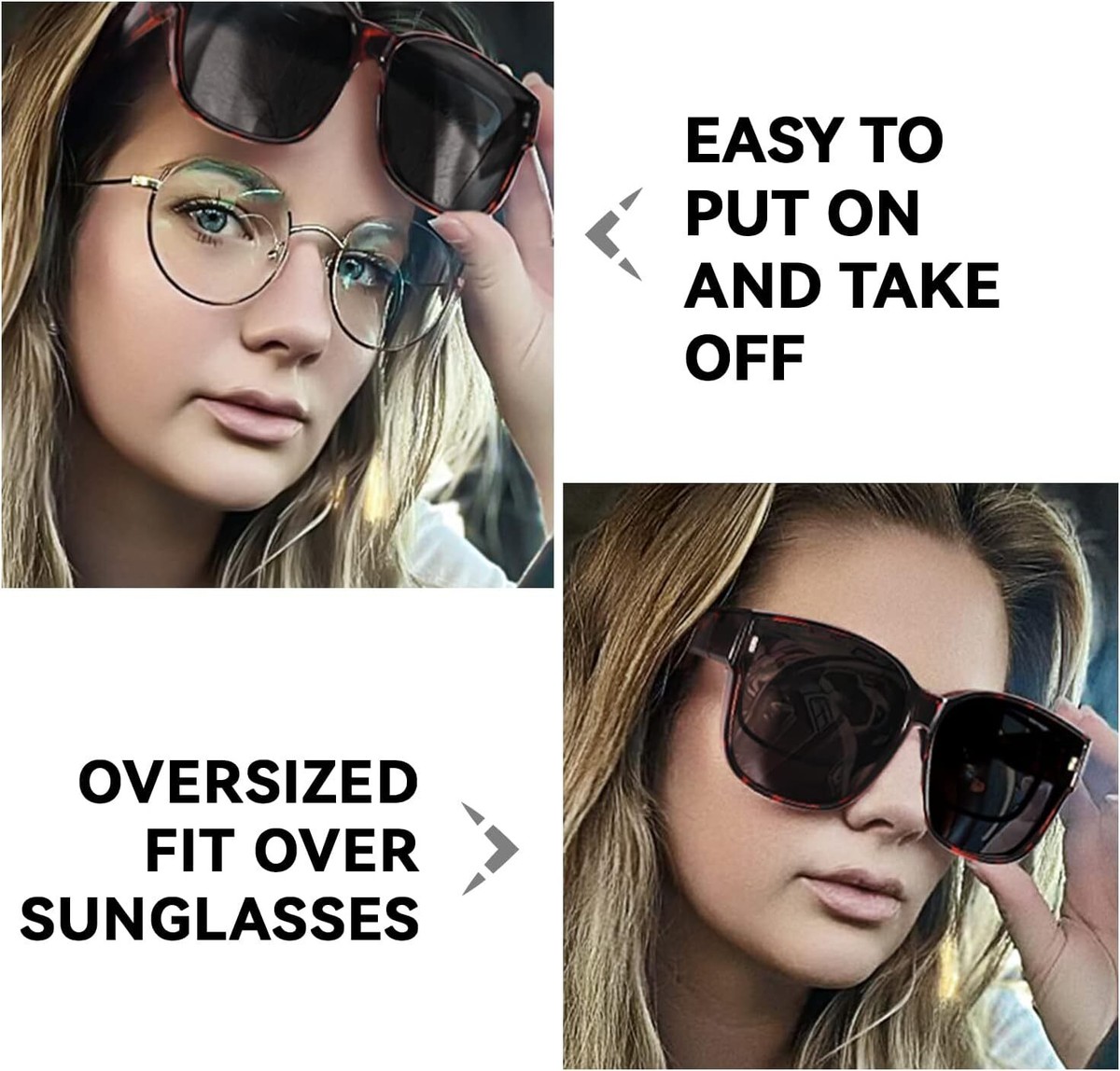 Myiaur Fashion Sunglasses for Women Polarized Anti Glare Shades Myiaur Oversized Fit Over Sunglasses for Women, Polarized  main image 3