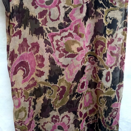 Damen Kleid Kaftan Lang Chiffon Blumenmuster Blumen High Fashion Couture S M - Bild 6 von 24