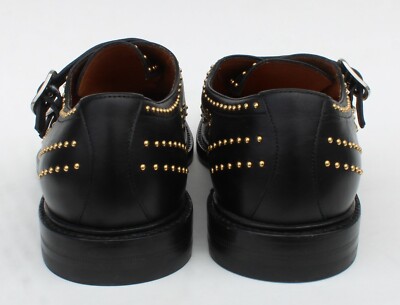 GUCCI Double Monk Feline Tiger Motif Gold Studded Queercore Black
