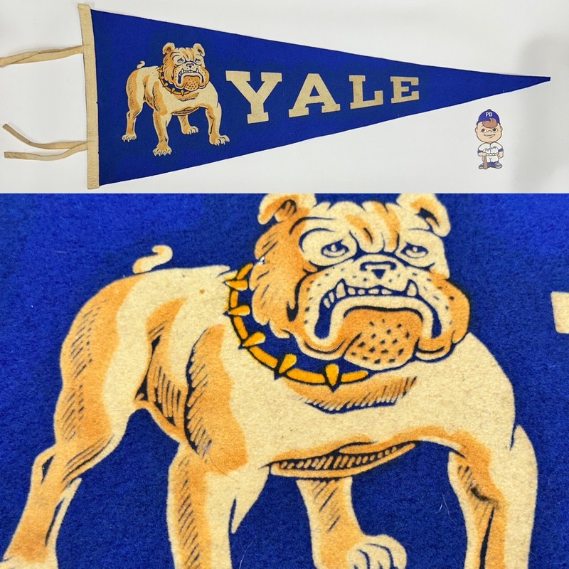 Vintage Yale Bulldogs New Haven Connecticut University Pennant 11.5x29.5