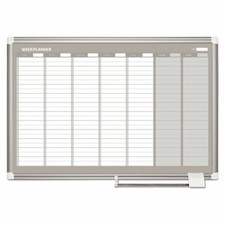 MasterVision Week Planner Magnetic Dry Erase Board w/ Adjustable Tray 36"  24"