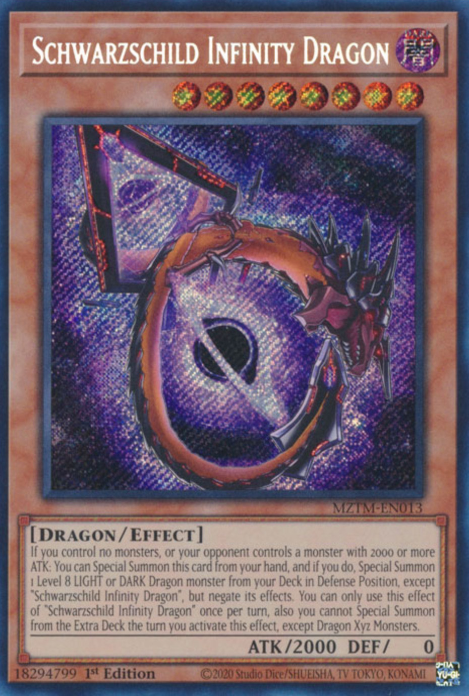 1X NM Schwarzschild Infinity Dragon - MZTM-EN013 - Secret Rare 1st Edition