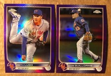2022 Topps Chrome Update Seth Lugo & Luis Guillorme Purple Refractors #177 #108 