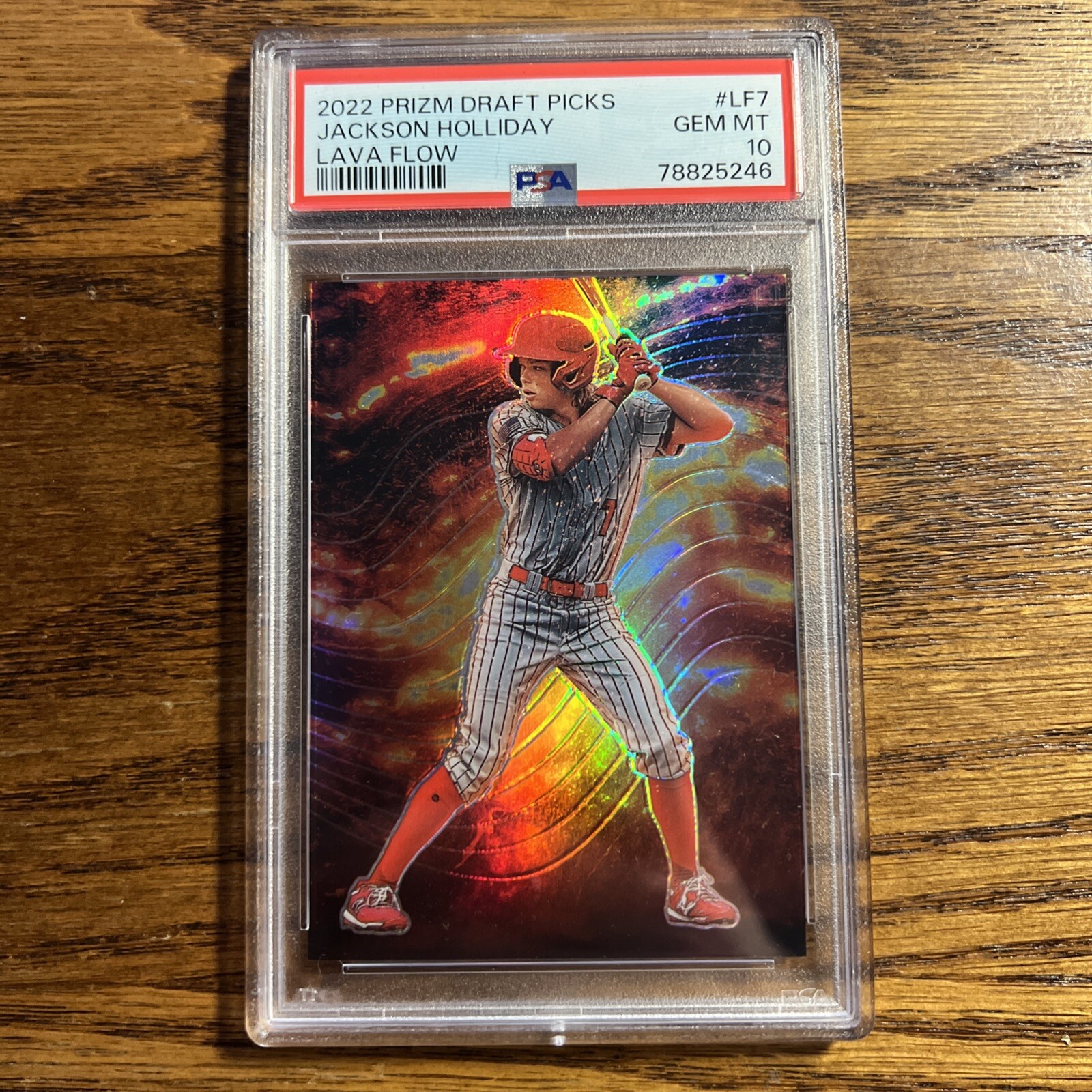 2022 Prizm Draft Picks MLB Jackson Holliday Prizm RC Lava Flow PSA 10 GEM MT!