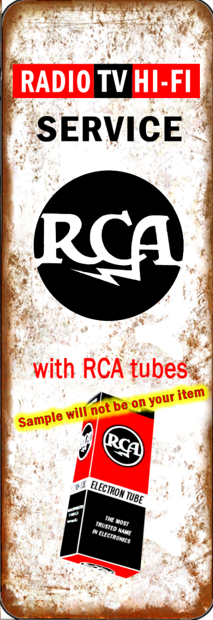 RCA Radio TV Hi-Fi Service Tubes 'L' Vertical  4x12
