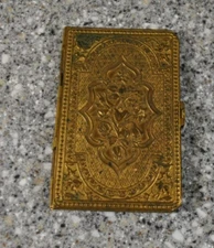 Antique William Lewis Redditch Victorian Needle Case Gold Tone Late 1800's RARE