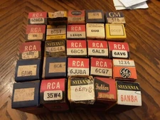 Vacuum Tube Lot of 25 NOS and Used - Mixed Brands Tv Radio Tubes 