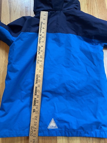LL Bean Kids Shell Jacket Hood Zip XL 18 Ski Blue - Picture 4 of 5