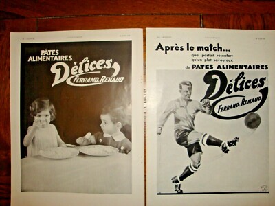 KONVOLUT 2 ORIG. PRESSEWERBUNG FERRAND ET RENAUD PATES FOOD DELICES