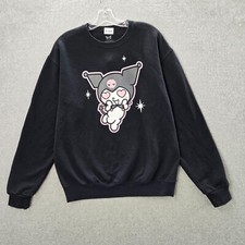 Hello Kitty Kuromi Women Sweatshirt Medium Black Heart Logo Graphic Pullover