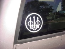 Beretta Logo White High Gloss Die Cut Window Sticker 3 x 3"