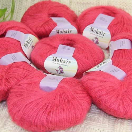 Sale 8BallsX25gr Fluffy Soft Mohair Wrap Shawl Hand Knit Crocheting Yarn - Picture 41 of 132
