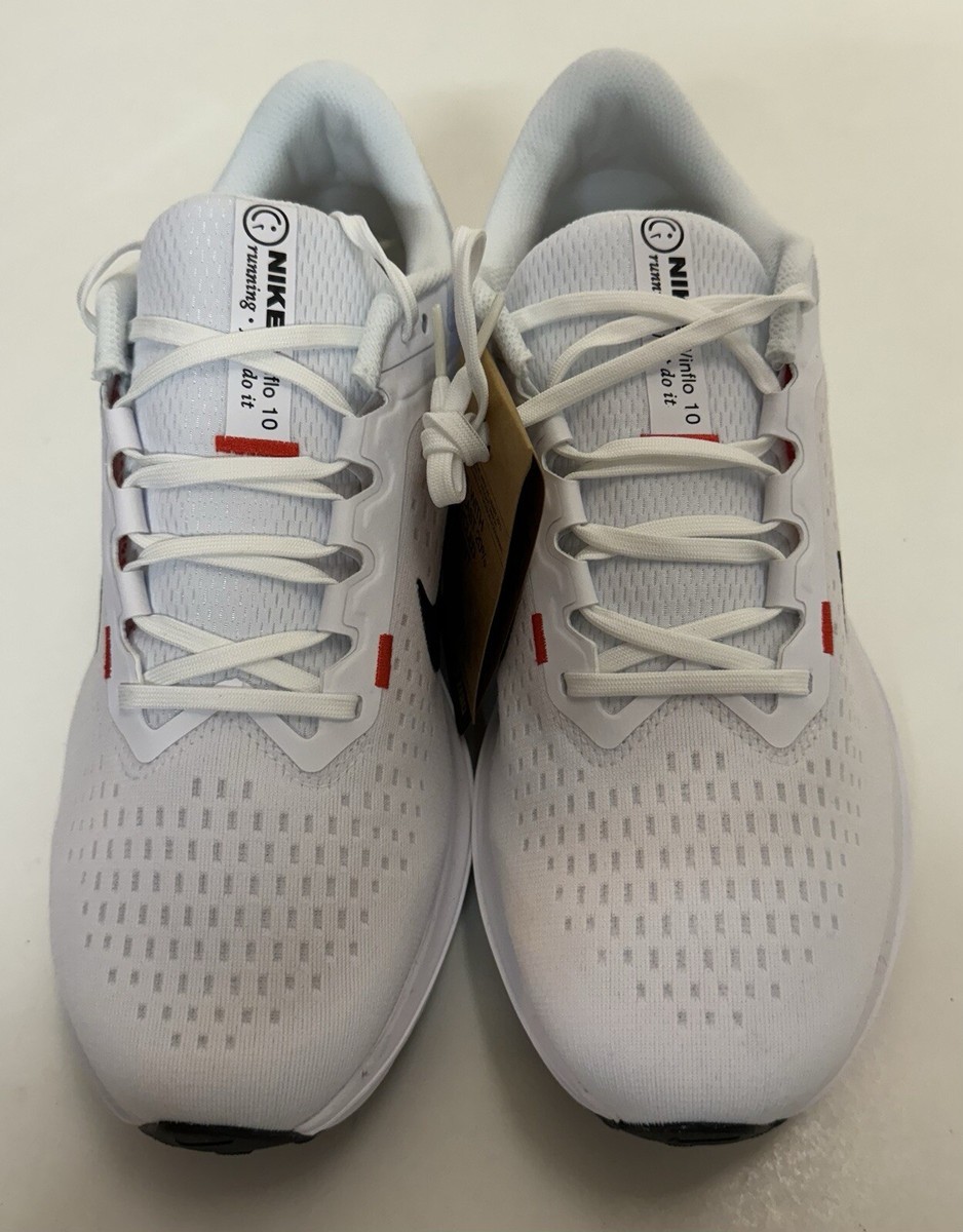 Nike Winflo 10 Mens Sz 11 White Black Crimson Running Shoes