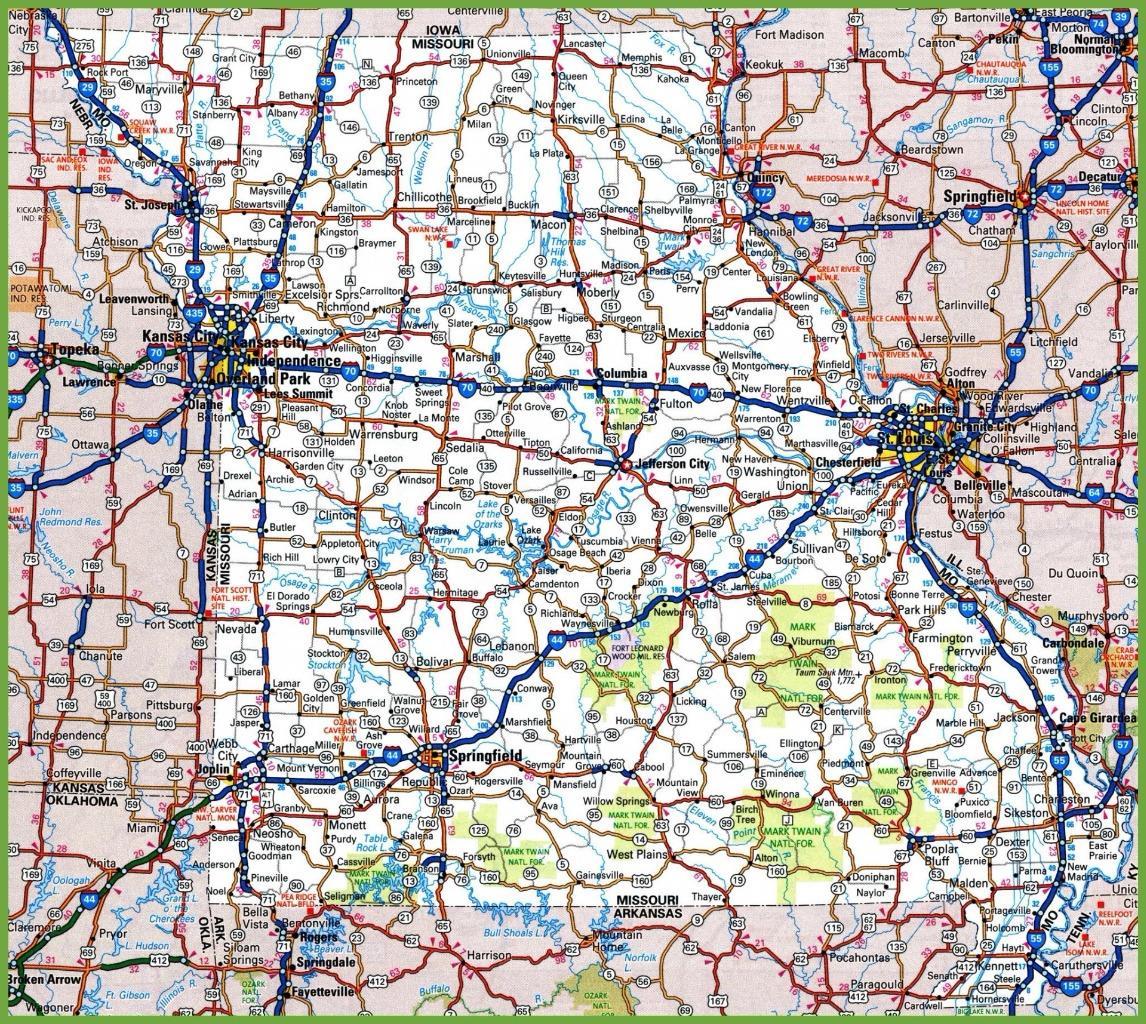 MISSOURI STATE ROAD MAP GLOSSY POSTER PICTURE PHOTO PRINT city highway