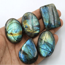 430 Cts Natural Labradorite Pavone Blu Fuoco 41mm-44mm Cabochon Pietre Prezio...