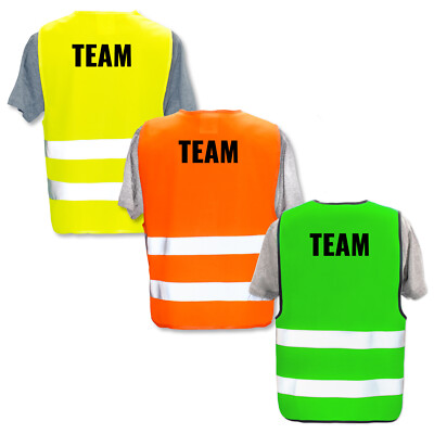 Hochwertige Warnweste mit Druck * Reflexschrift * Thema Baugewerbe *  