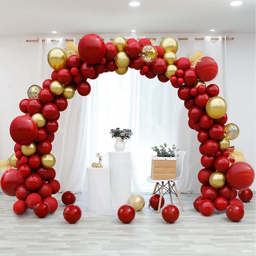 155pcs Red Gold Balloon Garland Kit for Graduation Wedding Birthday Baby Show... - Picture 4 of 7