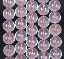 7MM PINK MOZAMBIQUE ROSE QUARTZ GEMSTONE GRADE AAA ROUND LOOSE BEADS 7"