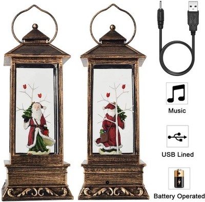 28cm Weihnachten LED Laterne Weihnachtsmann leuchtet Xmas Home Fensterdeko Deko