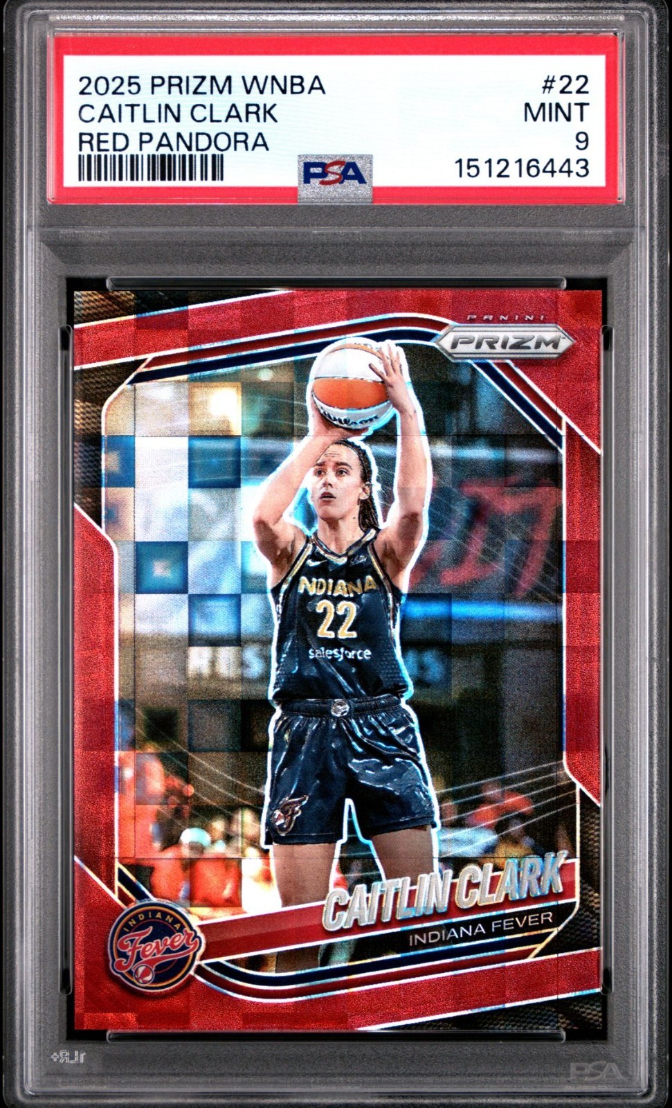 2025 Prizm WNBA Caitlin Clark Red Pandora /199 #22 PSA 9 MINT
