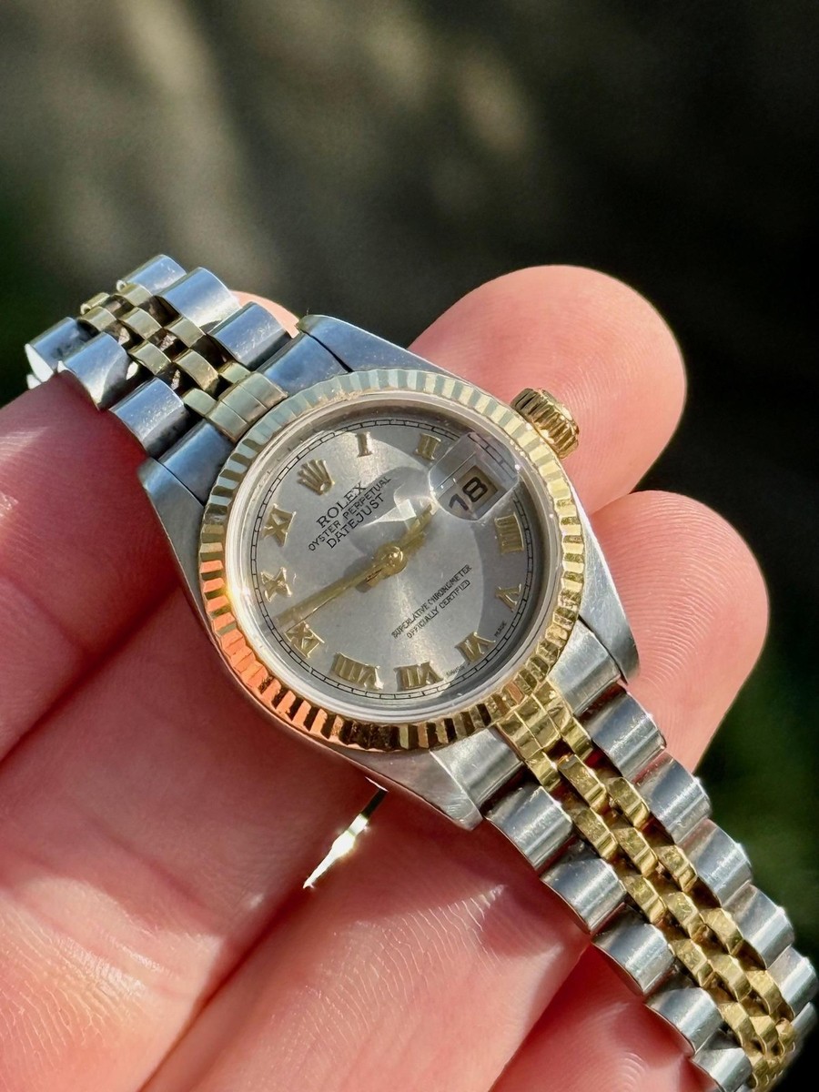 2002 Rolex Datejust 26mm 79173 Gray Roman Dial Jubilee w/ Box