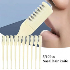 10-Pack Manual Nose Hair Trimmer 360 Rotating Nasal Hair Cutter with Ear Pick