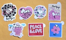 SNOOPY Waterproof Vinyl Stickers for Water Bottles, Luggage, Cars Lot Of 7 