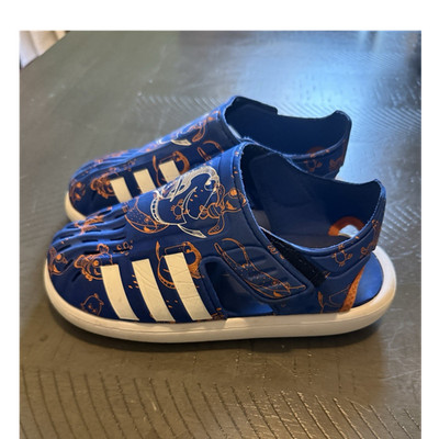 adidas Disney Finding Nemo Kids Slip-On Sandals Blue Adjustable Strap Size 1