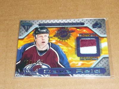 2001 Private Stock Titanium DAVE REID 2 COLOR JERSEY PATCH AVALANCHE /400 T5035