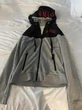 Ohio State Buckeyes Gray/Black Full Zip Hoodie Victoria  s Secret Women  s Medium