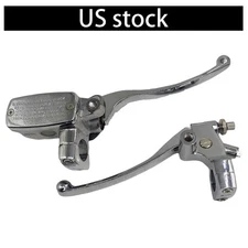 US 1" Motorcycle Handlebar Hydraulic Brake Master Cylinder Clutch Lever Chrome