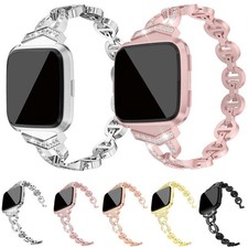 Metal Strap Bling Watch Band Replacement for Fitbit Versa 4 3 2 1 Lite/Sense 1 2