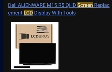 LCDBros GT-82 Alienware M15 Laptop LCD Screen. Brand new/unopened