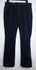 Lauren Jeans Womens 14 Black Cotton Blend Denim Straight Leg Slimming Velvety 
