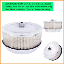 S1106 Chrome 6 Inch Air Cleaner Assembly Low Profile Die-cast Chrome Plat... S1106 Chrome 6 Inch Air Cleaner Assembly Low Profile Die-cast Chrome Plat...