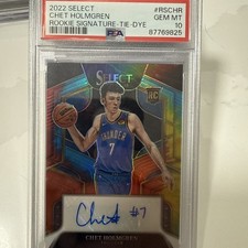 2022 PANINI SELECT ROOKIE SIGNATURES RSCHR CHET HOLMGREN TIE-DYE PSA 10 AUTO