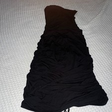 SHEIN Black Ruched Sleeveless Bodycon Long Dress Stretch Pullover Size L