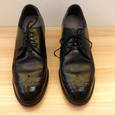 Elevator Shoes Mens 9 M Black Leather Wingtip Brogue Derby Groom Height Increase