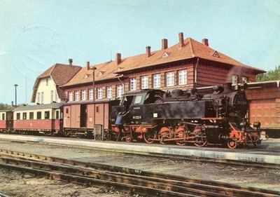 Ak Der Molli mit Lok 99 2222-8 im Bhf. Kühlungsborn-West, 1980  gelaufen