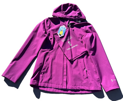 NWT Free Country Plum Jewel Waterproof Packable Rain Jacket Womens S UPF 50 Hood