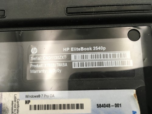 HP ELITEBOOK 2540P - BOOTS TO BIOS - INTEL I7 L640 - 8GB RAM - 14" -READ DESC-BB - Picture 8 of 8
