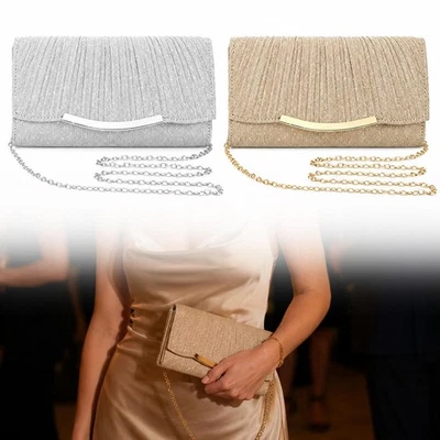 Sac Pochette Soirée Femme Polyester avec Décorations Brillantes pour Soirées - Photo 1/4