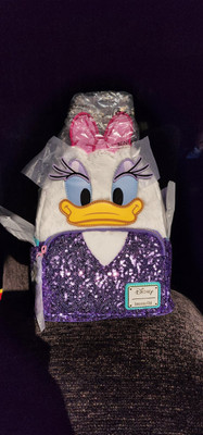 Loungefly Disney Daisy Duck Plush Sequin Mini Backpack | eBay display picture 3